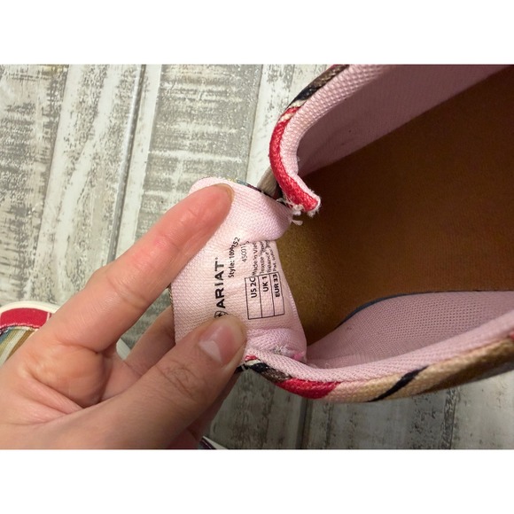 Ariat Kids Southwestern Stripe Canvas Slip On Shoes Toddler Size 2C - Picture 8 of 9